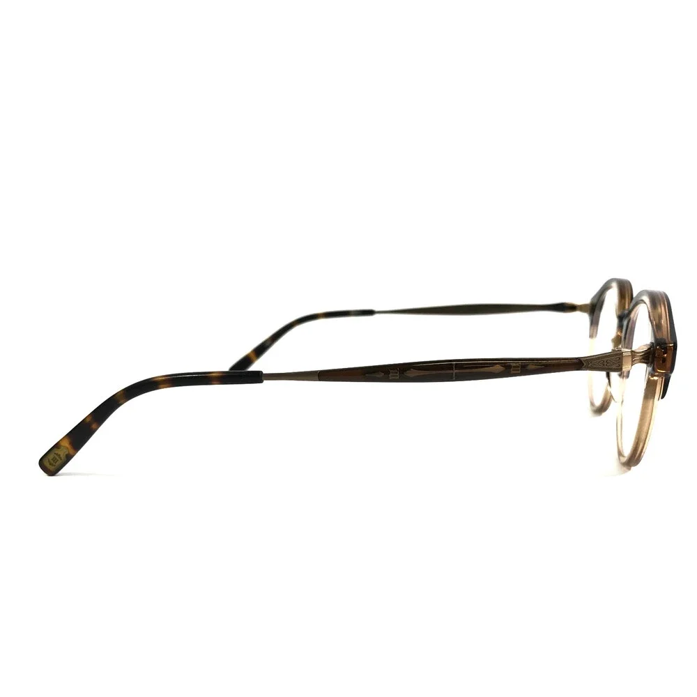 Matsuda Eyeglasses Frames M2024 SBR Brown Havana Gold Round Full Rim 45-21-144